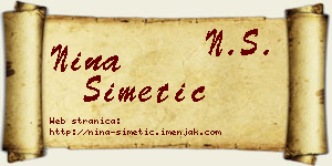 Nina Simetić vizit kartica